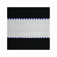 Aida band wit rand blauw Per Meter